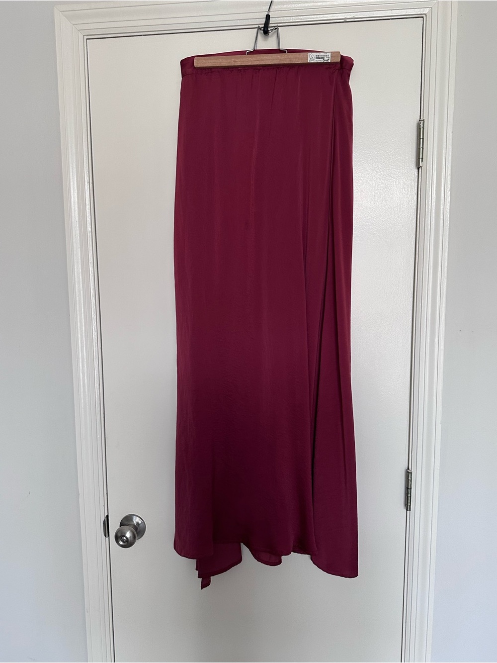 Women's Burgundy Maxi Skirt - Elegant Straight Silhouette